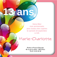 carte d'anniversaire jeune femme